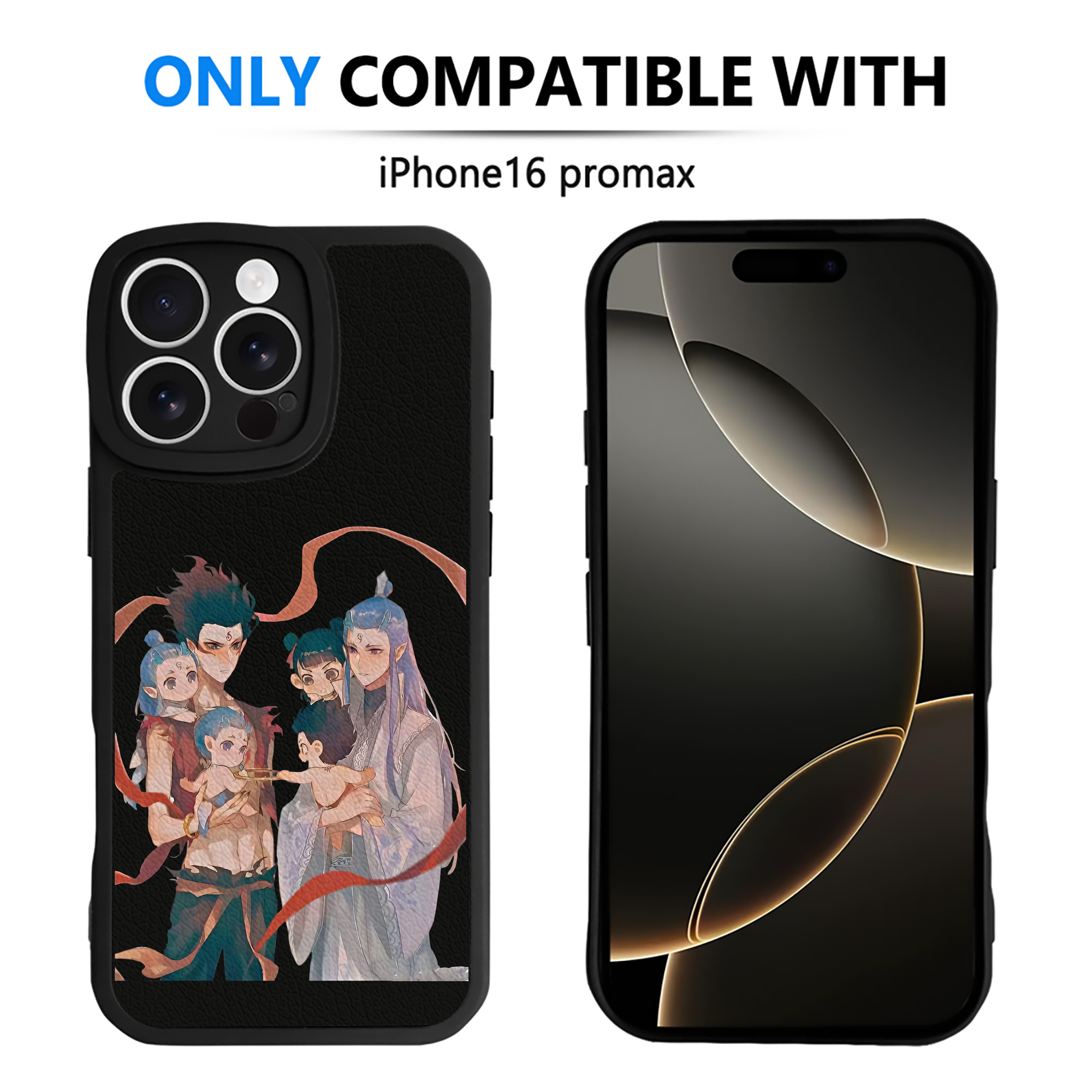 （画像用） Ne Zha 2 ナタ 魔童の大暴れ 【iPhone 16シリーズ対応】シリコンスマホケース（レザー調） 材質：シリコン